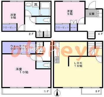 楽器ピアノ可相談 の 賃貸物件 3LDK 17万円の図面１