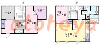 楽器ピアノ可相談 の 賃貸物件 2LDK 24.5万円の図面１