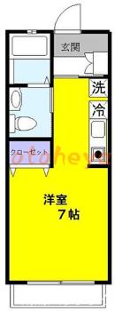 楽器ピアノ可相談 の 賃貸物件 1K 5.8万円の図面１