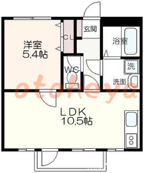 楽器ピアノ可相談 の 賃貸物件 1LDK 9万円の図面１