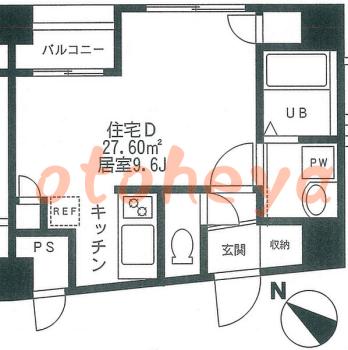 楽器ピアノ可相談 の 賃貸物件 1R 8万円の図面１