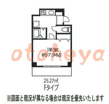 楽器ピアノ可相談 の 賃貸物件 1K 9万円の図面１