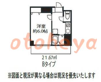 楽器ピアノ可相談 の 賃貸物件 1K 8.1万円の図面１
