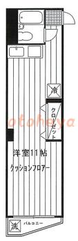 楽器ピアノ可相談 の 賃貸物件 1R 6.2万円の図面１