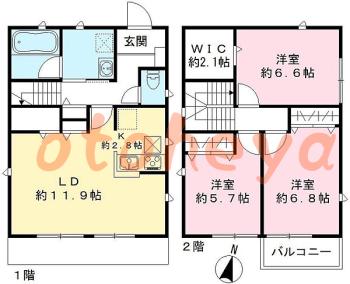 新築の楽器可相談 の 賃貸物件 3LDK 24.5万円の図面１