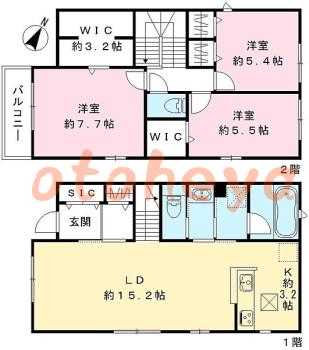 楽器ピアノ可相談 の 賃貸物件 3LDK 30万円の図面１