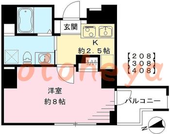 楽器ピアノ可相談 の 賃貸物件 1K 9.2万円の図面１