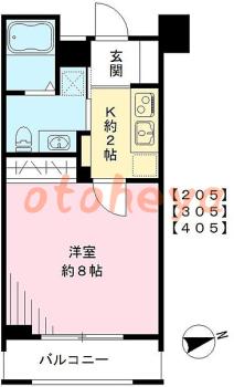 楽器ピアノ可相談 の 賃貸物件 1K 9.6万円の図面１