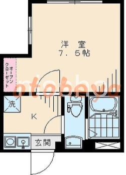 楽器ピアノ可相談 の 賃貸物件 1K 9.2万円の図面１