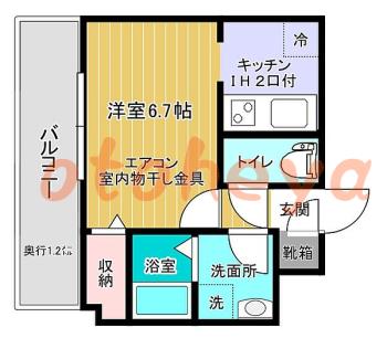 楽器ピアノ可相談 の 賃貸物件 1K 6.5万円の図面１