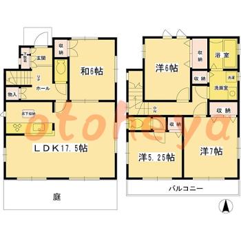 楽器ピアノ可相談 の 賃貸物件 4LDK 23万円の図面１