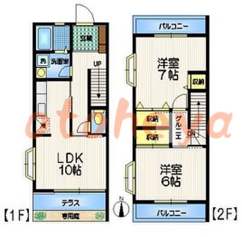 楽器ピアノ可相談 の 賃貸物件 2LDK 12万円の図面１