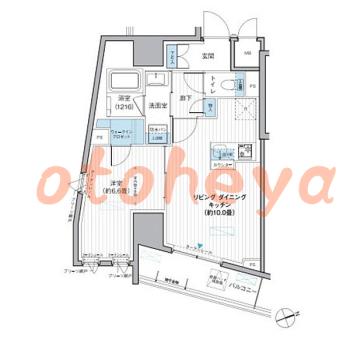 楽器ピアノ可相談 の 賃貸物件 1LDK 16.7万円の図面１