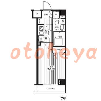 楽器ピアノ可相談 の 賃貸物件 1K 11万円の図面１