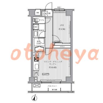 楽器ピアノ可相談 の 賃貸物件 1LDK 16.8万円の図面１