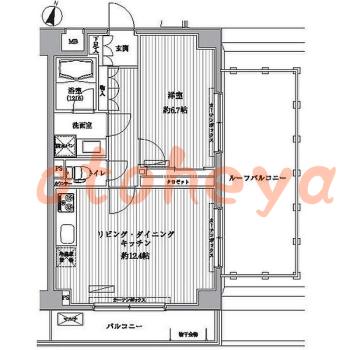 楽器ピアノ可相談 の 賃貸物件 1LDK 19.2万円の図面１