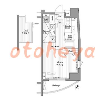 楽器ピアノ可相談 の 賃貸物件 1K 15.1万円の図面１