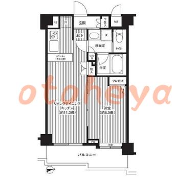 楽器ピアノ可相談 の 賃貸物件 1LDK 17万円の図面１