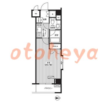 楽器ピアノ可相談 の 賃貸物件 1K 12万円の図面１