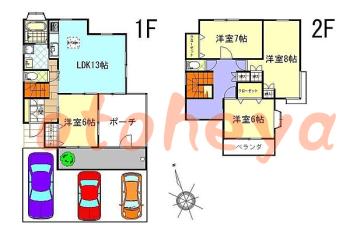 楽器ピアノ可相談 の 賃貸物件 4LDK 24万円の図面１