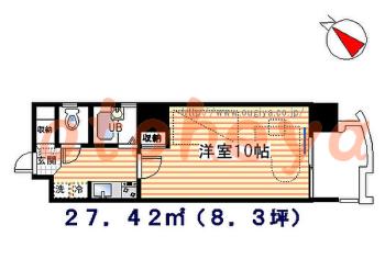 楽器ピアノ可相談 の 賃貸物件 1K 9.8万円の図面１