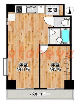 楽器ピアノ可相談 の 賃貸物件 1LDK 9.2万円の図面１