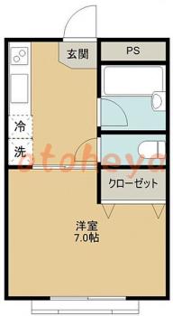 楽器ピアノ可相談 の 賃貸物件 1K 5.2万円の図面１