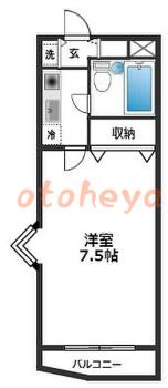 楽器ピアノ可相談 の 賃貸物件 1K 3.8万円の図面１