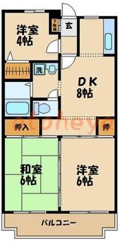 楽器ピアノ可相談 の 賃貸物件 3DK 11万円の図面１