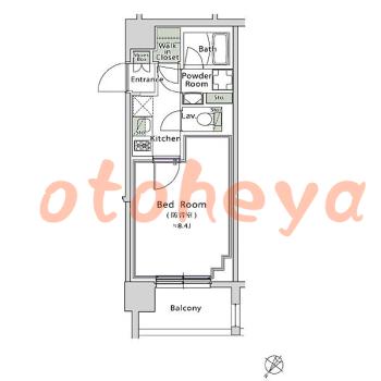 楽器ピアノ可相談 の 賃貸物件 1K 12.5万円の図面１