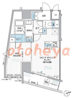 楽器ピアノ可相談 の 賃貸物件 1LDK 16.7万円の図面１