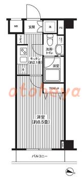 楽器ピアノ可相談 の 賃貸物件 1K 11.1万円の図面１