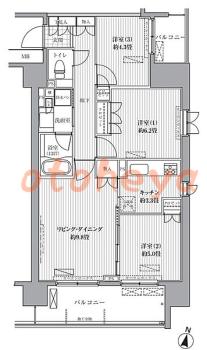 楽器ピアノ可相談 の 賃貸物件 3LDK 19.4万円の図面１