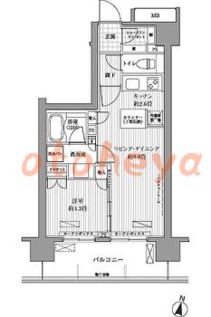 楽器ピアノ可相談 の 賃貸物件 1LDK 14.3万円の図面１