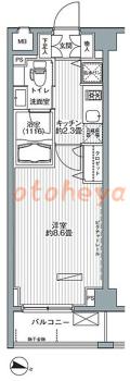 楽器ピアノ可相談 の 賃貸物件 1K 11.4万円の図面１