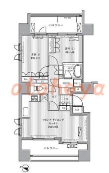 楽器ピアノ可相談 の 賃貸物件 2LDK 17.8万円の図面１