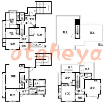 楽器ピアノ可相談 の 賃貸物件 7LDK 50万円の図面１