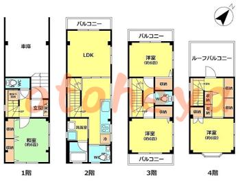 楽器ピアノ可相談 の 賃貸物件 4LDK 28万円の図面１