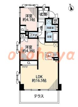 楽器ピアノ可相談 の 賃貸物件 2LDK 20万円の図面１