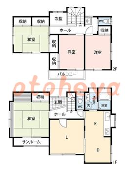 楽器ピアノ可相談 の 賃貸物件 4LDK 23万円の図面１