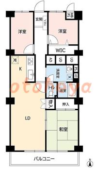 楽器ピアノ可相談 の 賃貸物件 3LDK 13万円の図面１