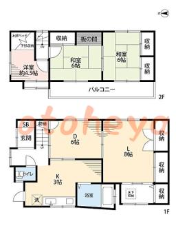 楽器ピアノ可相談 の 賃貸物件 3LDK 15万円の図面１