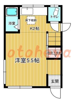 楽器ピアノ可相談 の 賃貸物件 3K 7万円の図面１