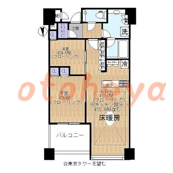 楽器ピアノ可相談 の 賃貸物件 2LDK 45万円の図面１
