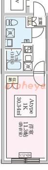 楽器ピアノ可相談 の 賃貸物件 1K 13.3万円の図面１