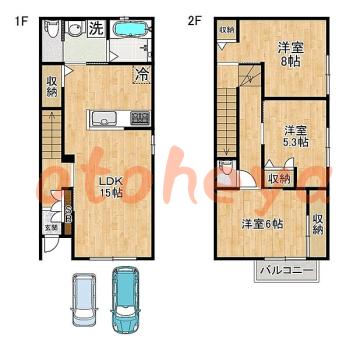 楽器ピアノ可相談 の 賃貸物件 3LDK 23万円の図面１