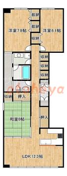 楽器ピアノ可相談 の 賃貸物件 3LDK 14万円の図面１