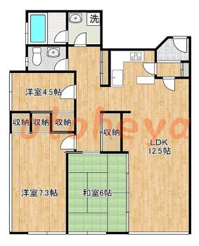 楽器ピアノ可相談 の 賃貸物件 3LDK 13.5万円の図面１