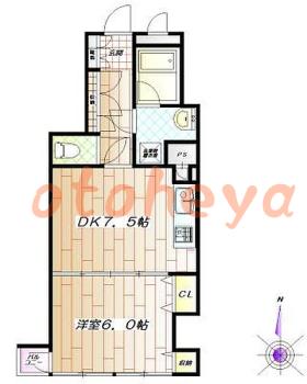 楽器ピアノ可相談 の 賃貸物件 1DK 13万円の図面１
