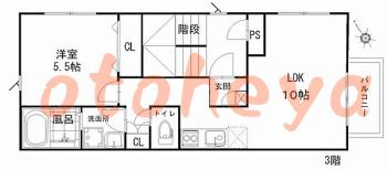 楽器ピアノ可相談 の 賃貸物件 1LDK 16.5万円の図面１
